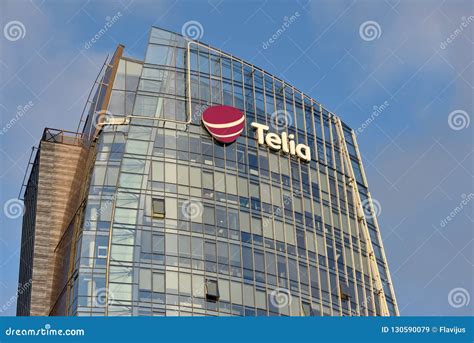 Telia logo on a building editorial stock image. Image of architecture ...