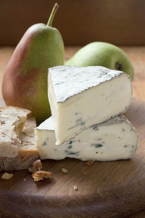 Blue Cheese (bresse Bleu, France) Pears, Bread Photograph by ...