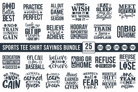 Sports Tee Shirt Sayings Bundle | Creative Market