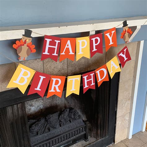 Thanksgiving Birthday Banner Turkey Birthday Banner | Etsy