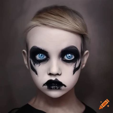 Halloween makeup with black and white theme on Craiyon