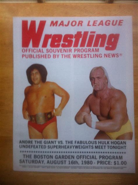 Rare Original Andre "The Giant" vs Hulk Hogan Wrestling Program ...