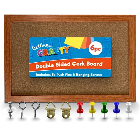 Buy Small Cork Board with Pins, Screws & Wall Hanger | A4 | Pin Board ...