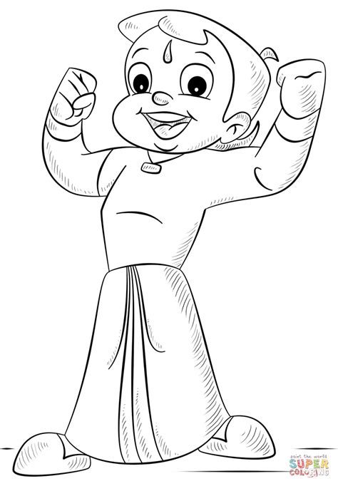 Chhota Bheem coloring page | Free Printable Coloring Pages