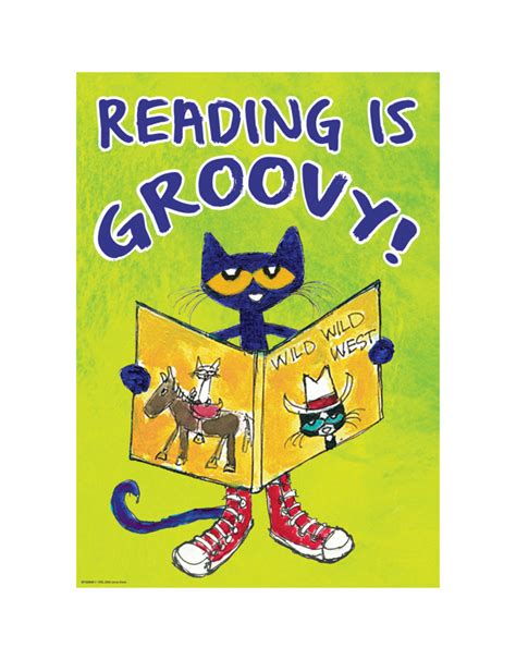 Pete the Cat Reading Is Groovy Positive Poster - Tools 4 Teaching