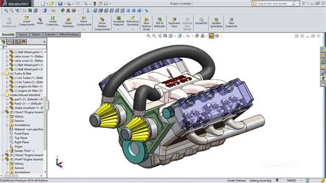 Car Engine - SOLIDWORKS - 3D CAD model - GrabCAD Solidworks Tutorial, 3d Design Software, Cad ...