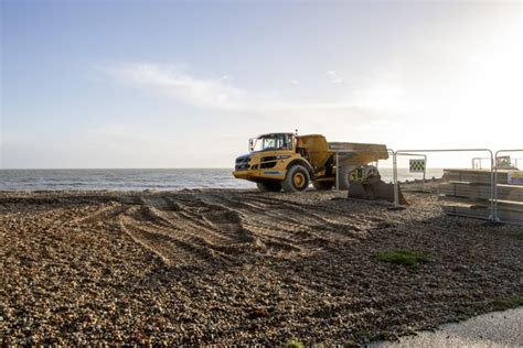 Dump truck on Eastbourne beach, East... © Adrian Diack cc-by-sa/2.0 :: Geograph Britain and Ireland