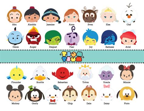 DISNEY TSUM TSUM. 65 Images at 300dpi Resolution Digital Clipart ...