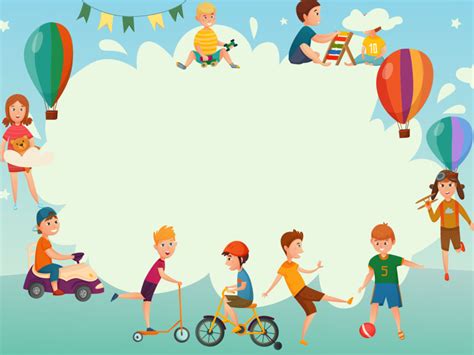 Playing Kids Border Backgrounds | Beauty, Cartoon, Games Templates ...