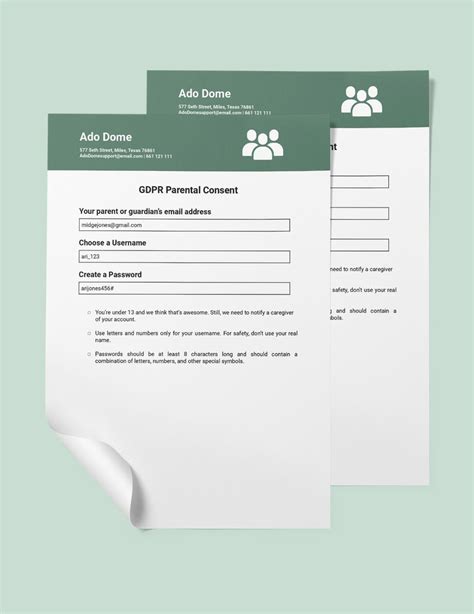 GDPR Parental Consent Form in Word, Google Docs - Download | Template.net