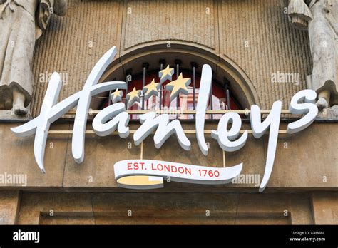 Hamleys Logo and store front. Hamleys is the oldest and largest toy shop in the world and one of ...