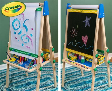 Crayola Kids' Double Sided Wooden Art Easel | Crayola kids, Art easel ...
