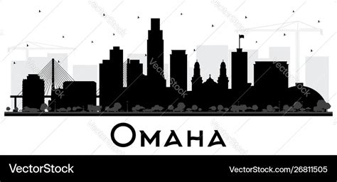 Omaha nebraska city skyline silhouette with black Vector Image