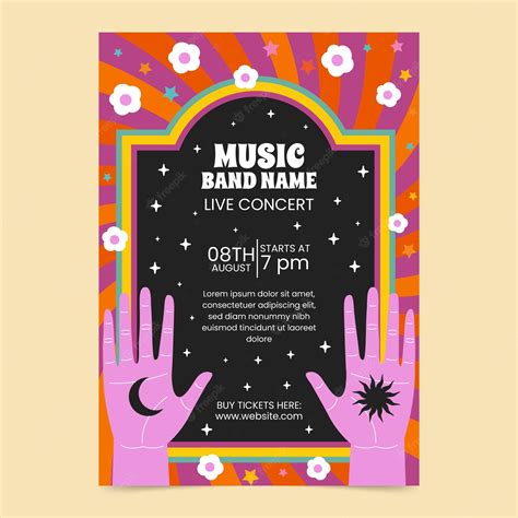 Premium Vector | Music hand drawn flat band poster