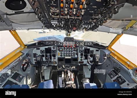 Military air tanker cockpit view of US Air Force KC-135 Stock Photo - Alamy