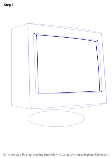 Learn How to Draw a Computer Monitor (Computers) Step by Step : Drawing Tutorials