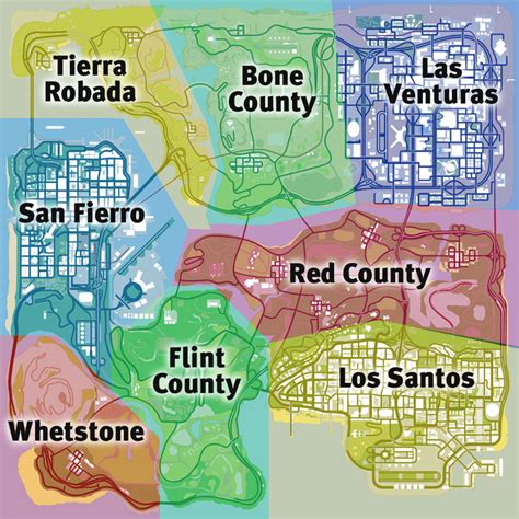 GTA San Andreas - Map of Counties by Unter-offizier on DeviantArt