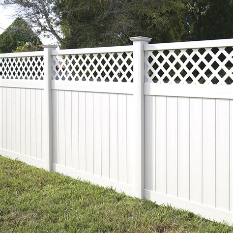 White Augusta 7 Ft H X 8 Ft W Uv Protected Vinyl Privacy Fence Panel ...