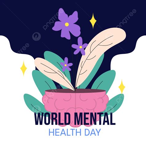 World Mental Health Day Holiday Design, Mental Health Day, October, Border PNG and Vector with ...