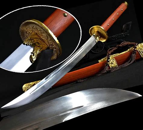 Rosewood Saya/High Manganese Steel Blade Sharp Chinese Broadsword Sword KungFu Dao Jian/Hand ...