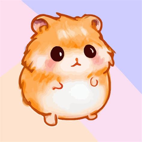 Lindo hámster ilustración hámster kawaii chibi estilo de dibujo vectorial dibujos animados de ...