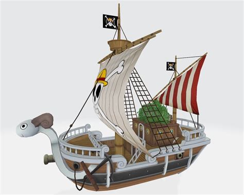 animated one piece Going Merry Pirate ship 3D