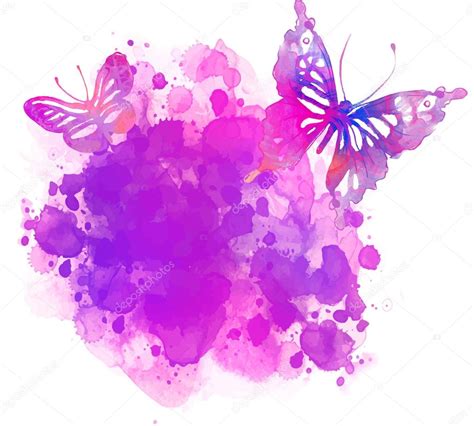 Amazing watercolor background with butterfly Stock Vector Image by ©vgorbash #80390928