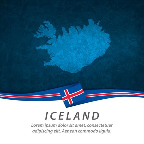 Premium Vector | Iceland flag with central map