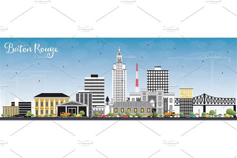 Baton Rouge Louisiana City Skyline | Pre-Designed Photoshop Graphics ...