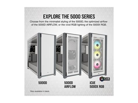 CORSAIR iCUE 5000X RGB Tempered Glass Mid-Tower ATX PC Smart Case ...