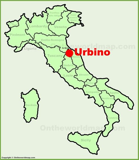 Urbino location on the Italy map - Ontheworldmap.com