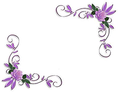 Purple Floral Border PNG Image | PNG Arts