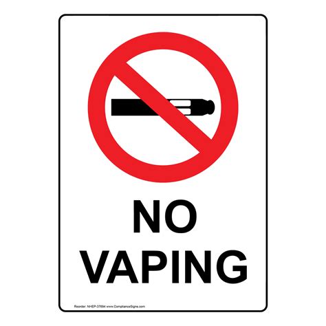 Vertical Sign - No Smoking - No Vaping