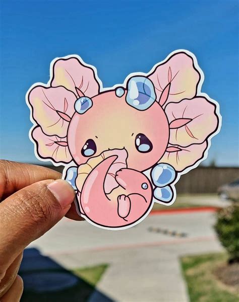 Kawaii Axolotl Vinyl Sticker Cute Sticker Sticker Pack - Etsy