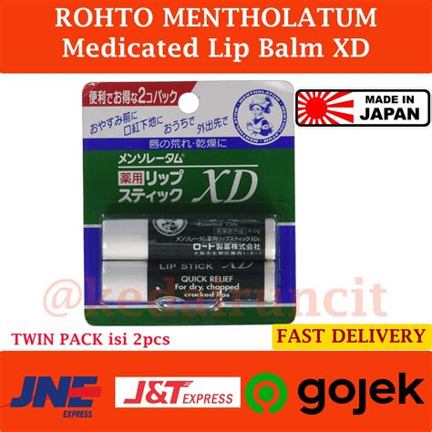 Rohto Mentholatum Medicated Lip Balm XD Lip Balm Twin Pack Contents ...