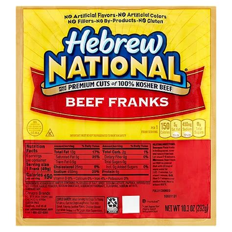 Hebrew National Beef Franks, 6 count, 10.3 oz