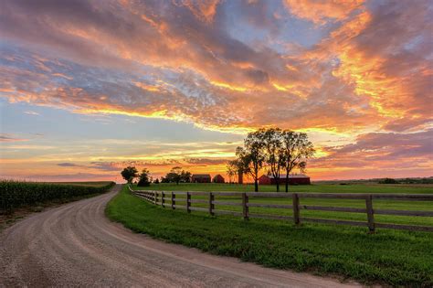 Sunset On The Farm Photograph by Mark McDaniel - Pixels