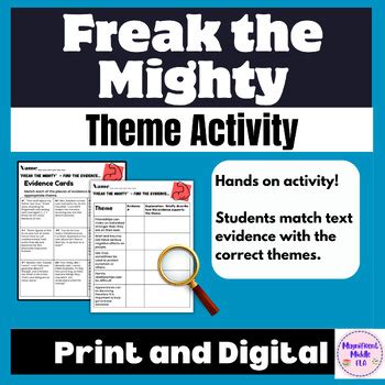 Freak the Mighty- Theme analysis, reading comprehension activity