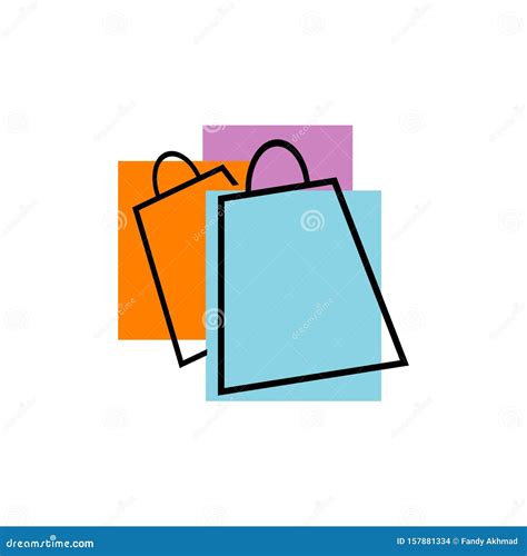 Shopping Bag Logo Design Icon Online Shop Symbol Vector Illustrations Stock Vector ...