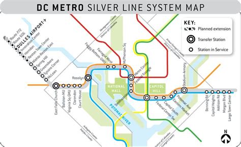 Washington DC Metro Silver Line | System map, Transit map, Metro map