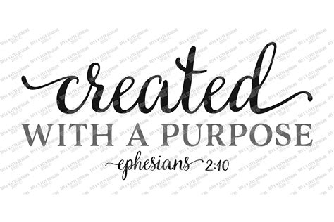 Created With A Purpose - Christian Scripture Verse - SVG DXF (536274) | Cut Files | Design Bundles