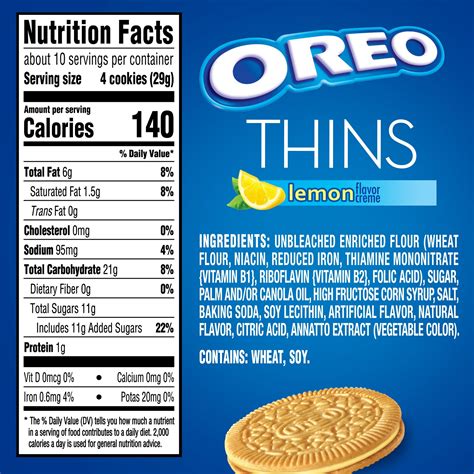 Oreo Thins Nutrition Label | Besto Blog