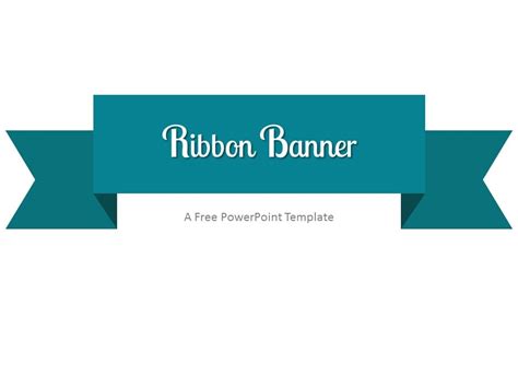 Turquoise Ribbon Banner PowerPoint Template