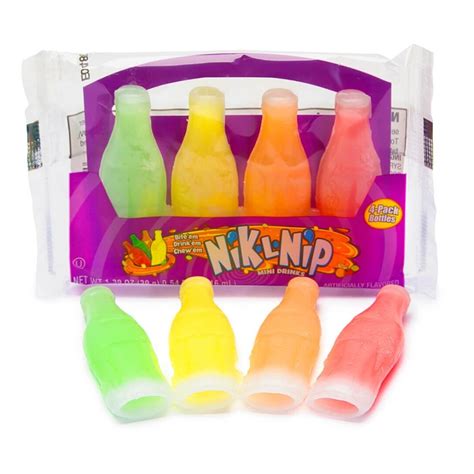 Nik L Nip Wax Bottle Candy-4 Pack | Retro Candy