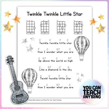 Twinkle Twinkle Little Star Ukulele TAB Song Sheet by You Can Teach Anything