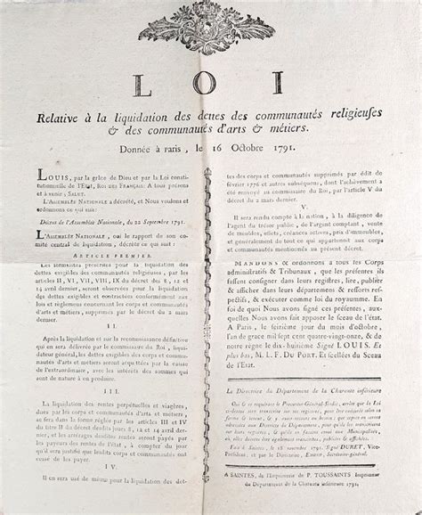 Poster. French Revolution. Civil constitution of the Clergy. - Asta ...