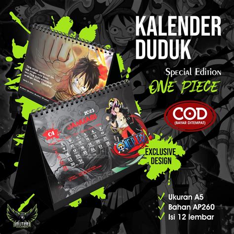 One Piece 2023-Piece Premium Anime One Piece Desk Calendar Desk Calendar 12 Sheets AP260 A5 Size ...