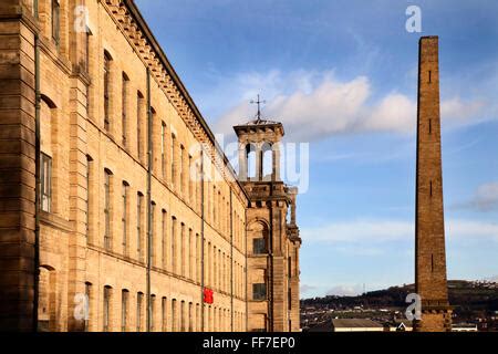 The mill chimney at salts mill in Saltaire; Bradford, West Yorkshire, England Stock Photo - Alamy