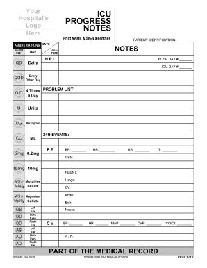 Icu Daily Progress Note Template - Sample Template Inspiration