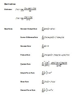 AP Calculus: Formula Sheet by Sarah Dragoon | Teachers Pay Teachers